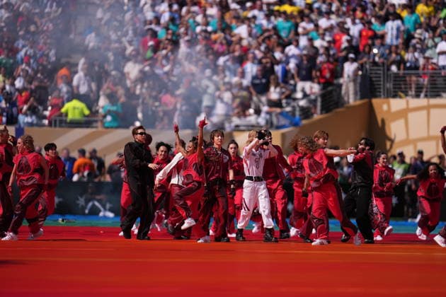 Spain v Argentina - FIFA World Cup, WM, Weltmeisterschaft, Fussball 2026 - Final EAST RUTHERFORD, NEW JERSEY - JULY 19: BTS perform during the half time show of FIFA World Cup 2026 Final match between Spain and Argentina at New York New Jersey Stadium in East Rutherford, New Jersey, USA on July 19, 2026. Jose Hernandez Anadolu New Jersey United States. Editorial use only. Please get in touch for any other usage.  Copyright: x2026xAnadoluxJosexHernandezx