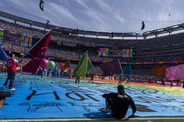 Spain v Argentina - FIFA World Cup, WM, Weltmeisterschaft, Fussball 2026 - Final EAST RUTHERFORD, NEW JERSEY - JULY 19: General view inside the stadium during the half time show of FIFA World Cup 2026 Final match between Spain and Argentina at New York New Jersey Stadium in East Rutherford, New Jersey, USA on July 19, 2026. Baldesca Samper Anadolu New Jersey United States. Editorial use only. Please get in touch for any other usage.  Copyright: x2026xAnadoluxBaldescaxSamperx