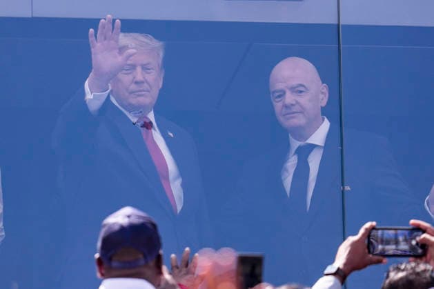 July 19, 2026, East Rutherford, New Jersey, United States: President of the United States Donald J. Trump and FIFA President Gianni Infantino attend during the FIFA World Cup, WM, Weltmeisterschaft, Fussball 2026 Final match between Spain and Argentina at New York New Jersey Stadium on July 19, 2026 in East Rutherford, United States. East Rutherford United States - ZUMAa181 20260719_zaa_a181_041 Copyright: xJosexBretonx