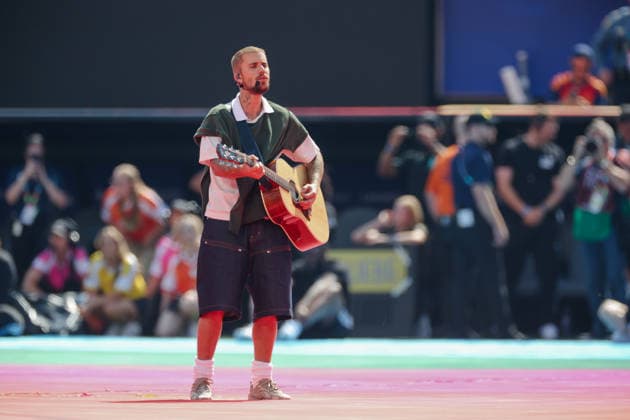 2026 FIFA World Cup, WM, Weltmeisterschaft, Fussball Final Spain v Argentina New York New Jersey Stadium 19.07.2026 Justin Bieber during the half time show 2026 FIFA World Cup Final Spain v Argentina New York New Jersey Stadium 19.07.2026 Photograph By Marc Aspland The Times  Copyright: xMarcxAsplandx NINTCHDBPICT001096407478