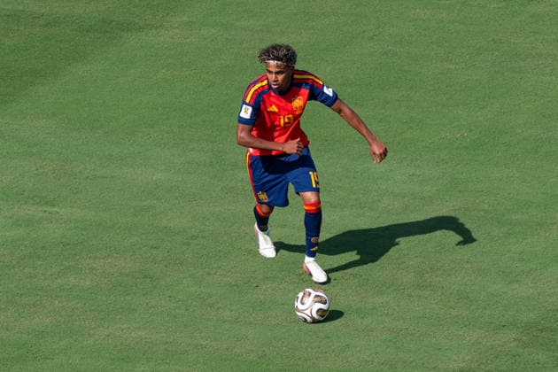 Lamine Yamal (Spain, 19) FIFA World Cup, WM, Weltmeisterschaft, Fussball 2026 Final: Spanien v Argentinien 19 July 2026, FIFA World Cup 2026 Finale: Spanien v Argentinien (Final) at New York New Jersey Stadium in East Rutherford, New Jersey, USA. Photo: Marco Bader *** Lamine Yamal Spain, 19th FIFA World Cup 2026 Final: Spain vs. Argentina, July 19, 2026, FIFA World Cup 2026 Final: Spain vs. Argentina at New York New Jersey Stadium in East Rutherford, New Jersey, USA. Photo by Marco Bader Copyright: HMBxMedia xMarcoxBader