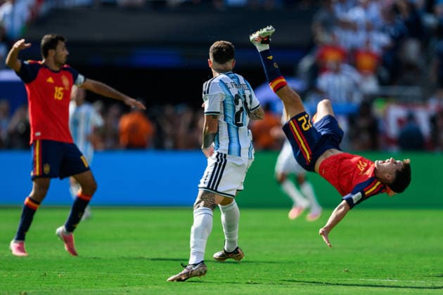 260719 Pau Cubarsi of Spain and Enzo Fernandez of Argentina during the FIFA World Cup, WM, Weltmeisterschaft, Fussball 2026 final football match between Spain and Argentina on July 19, 2026 in East Rutherford, New Jersey. Photo: Joel Marklund BILDBYRAN kod JM JM0829 bbeng fotboll football soccer fotball vm fotbolls-vm fotball-vm fotbolls-vm 2026 fifa world cup 2026 final *** July 19, 2026: Pau Cubarsi of Spain and Enzo Fernandez of Argentina during the 2026 FIFA World Cup final soccer match between Spain and Argentina on July 19, 2026 in East Rutherford, New Jersey. Photo by Joel Marklund. BILDBYRAN code JM JM0829 bbeng soccer football fotball World Cup soccer World Cup 2026 FIFA World Cup 2026 final  Copyright: JOELxMARKLUND BB260719JM072