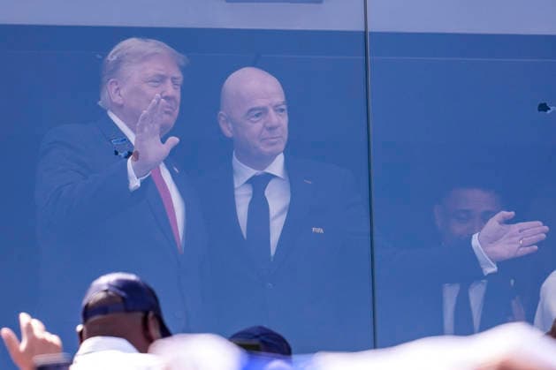 Spain v Argentina: Final - FIFA World Cup, WM, Weltmeisterschaft, Fussball 2026 President of the United States Donald J. Trump and FIFA President Gianni Infantino attend during the FIFA World Cup 2026 Final match between Spain and Argentina at New York New Jersey Stadium on July 19, 2026 in East Rutherford, United States. East Rutherford NJ United States  Copyright: xJosexBretonx originalFilename:bretonhernandez-spainvar260719_npeII.jpg