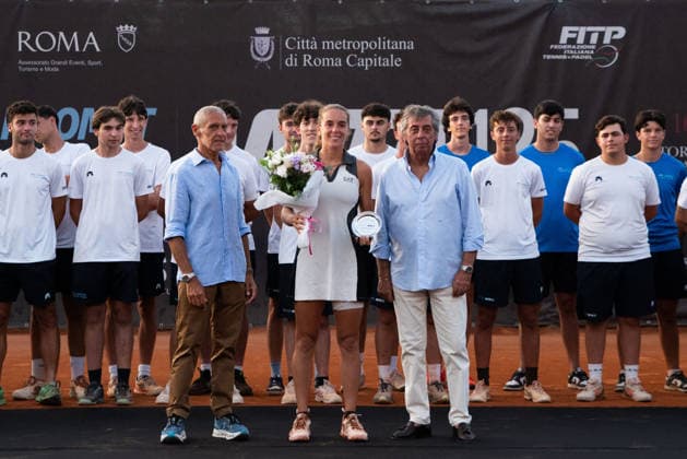 TENNIS - International Tennis Tournament - ATV Bancomat Tennis Open Photo by IPA ABACAPRESS.COM86819895 - Lucia Bronzetti of Italy celebrates during the award ceremony for the singles final of the 2026 ATV BANCOMAT Tennis Open at the Circolo Antico Tiro a Volo in Rome, Italy. Rome Italy  Copyright: xIPAxSport ABACAx