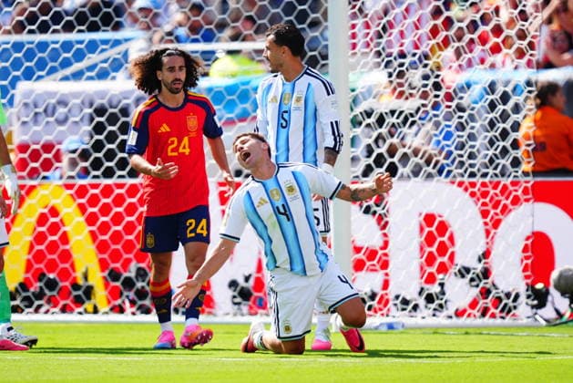 Spain v Argentina - FIFA World Cup, WM, Weltmeisterschaft, Fussball 2026 - Final EAST RUTHERFORD, NEW JERSEY - JULY 19: Gonzalo Montiel (4) of Argentina reacts during the FIFA World Cup 2026 Final match between Spain and Argentina at New York New Jersey Stadium in East Rutherford, New Jersey, USA on July 19, 2026. Evrim Aydin Anadolu New Jersey United States. Editorial use only. Please get in touch for any other usage.  Copyright: x2026xAnadoluxEvrimxAydinx