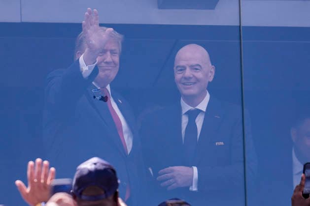 Spain v Argentina: Final - FIFA World Cup, WM, Weltmeisterschaft, Fussball 2026 President of the United States Donald J. Trump and FIFA President Gianni Infantino attend during the FIFA World Cup 2026 Final match between Spain and Argentina at New York New Jersey Stadium on July 19, 2026 in East Rutherford, United States. East Rutherford NJ United States  Copyright: xJosexBretonx originalFilename:bretonhernandez-spainvar260719_npLbc.jpg