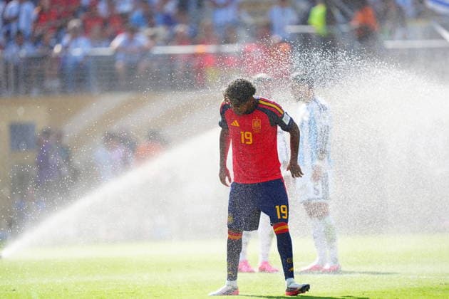 Spain v Argentina - FIFA World Cup, WM, Weltmeisterschaft, Fussball 2026 - Final EAST RUTHERFORD, NEW JERSEY - JULY 19: Lamine Yamal of Spain reacts during the FIFA World Cup 2026 Final match between Spain and Argentina at New York New Jersey Stadium in East Rutherford, New Jersey, USA on July 19, 2026. Evrim Aydin Anadolu New Jersey United States. Editorial use only. Please get in touch for any other usage.  Copyright: x2026xAnadoluxEvrimxAydinx
