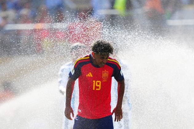 Spain v Argentina - FIFA World Cup, WM, Weltmeisterschaft, Fussball 2026 - Final EAST RUTHERFORD, NEW JERSEY - JULY 19: Lamine Yamal of Spain reacts during the FIFA World Cup 2026 Final match between Spain and Argentina at New York New Jersey Stadium in East Rutherford, New Jersey, USA on July 19, 2026.??????? Evrim Aydin Anadolu New Jersey United States. Editorial use only. Please get in touch for any other usage.  Copyright: x2026xAnadoluxEvrimxAydinx