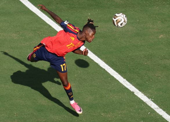 FIFA World Cup, WM, Weltmeisterschaft, Fussball 2026 final - Spain vs Argentina Nico Williams of Spain in action during the FIFA World Cup 2026 final match Spain against Argentina, in New Jersey, USA, 19 July 2026. EAST RUTHERFORD United States  Copyright: xSARAHxYENESELx