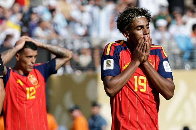 Lamine Yamal of Spain reacts during the FIFA World Cup, WM, Weltmeisterschaft, Fussball 2026 final match between Spain and Argentina at MetLife stadium in East Rutherford, NJ, USA, 19 July 2026. FIFA World Cup 2026 - Spain vs. Argentina !ACHTUNG: NUR REDAKTIONELLE NUTZUNG!  Copyright: xLAVANDEIRAxJRx GR7088 20260719-55020940217_1