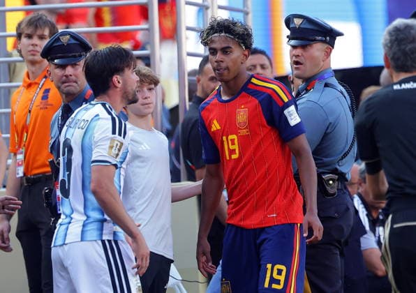 FIFA World Cup, WM, Weltmeisterschaft, Fussball 2026 final - Spain vs Argentina Lamine Yamal of Spain reacts during the FIFA World Cup 2026 final match Spain against Argentina, in New Jersey, USA, 19 July 2026. EAST RUTHERFORD United States  Copyright: xCHRISTOPHERxNEUNDORFx