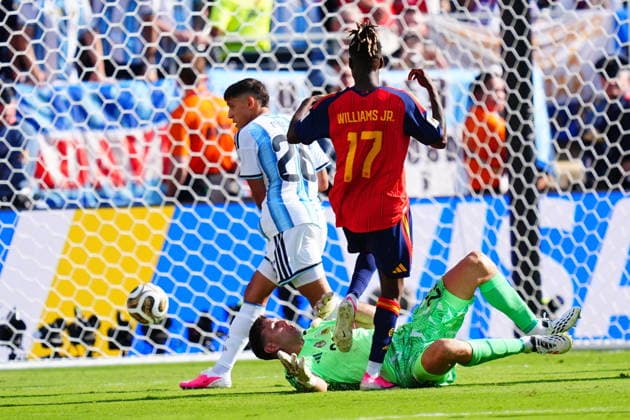 Spain v Argentina - FIFA World Cup, WM, Weltmeisterschaft, Fussball 2026 - Final EAST RUTHERFORD, NEW JERSEY - JULY 19: Nico Williams of Spain scores a disallowed goal during the FIFA World Cup 2026 Final match between Spain and Argentina at New York New Jersey Stadium in East Rutherford, New Jersey, USA on July 19, 2026. Evrim Aydin Anadolu New Jersey United States. Editorial use only. Please get in touch for any other usage.  Copyright: x2026xAnadoluxEvrimxAydinx