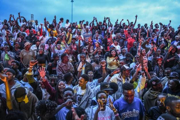 Supporters follow FIFA World Cup, WM, Weltmeisterschaft, Fussball 2026 final in Kenya NAIROBI, KENYA - JULY 19: Hundreds of football fans gather at an event venue to watch the FIFA World Cup 2026 final between Spain and Argentina on a giant screen in Nairobi, Kenya, on July 19, 2026. Gerald Anderson Anadolu Nairobi Kenya. Editorial use only. Please get in touch for any other usage.  Copyright: x2026xAnadoluxGeraldxAndersonx