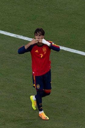 Ferren Torres Goal Celebration during FIFA World Cup, WM, Weltmeisterschaft, Fussball 2026 :FINAL Spain vs Argentina 19 July 2026 NEW YORK NEW JERSEY New Jersey Stadium USA By IMAGO Didier Lefa Studio Desire Ameka NEW YORK NEW JERSEY Stadium United State of America