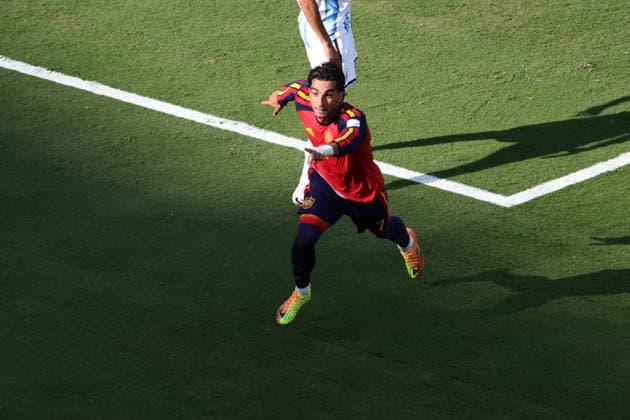 Ferran Torres of Spain scores a goal in extra time during the FIFA World Cup, WM, Weltmeisterschaft, Fussball 2026 Final match between Spain and Argentina at Metlife Stadium, New Jersey, USA on 19 July 2026. Copyright: xPeterxDovganx 45290048
