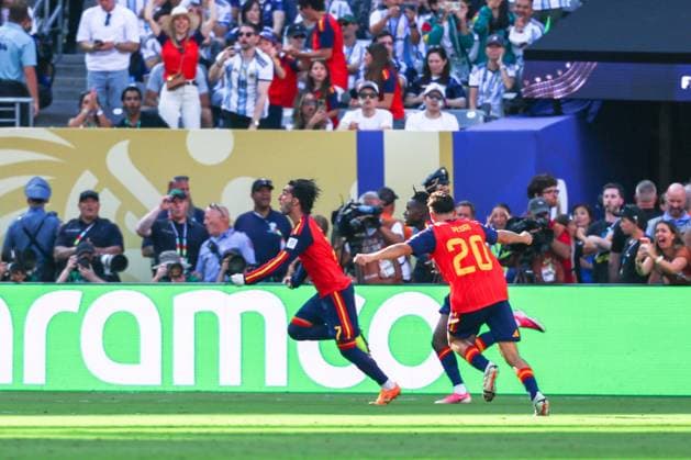 RECORD DATE NOT STATED FIFA World Cup, WM, Weltmeisterschaft, Fussball 2026 - Final - Spain v Argentina Ferran Torres player of Spain celebrates his goal during the 2026 FIFA World Cup final between Spain and Argentina at New York New Jersey Stadium, in East Rutherford, United States, on Sunday, July 19, 2026.(Foto: William Volcov Brazil Photo Press IMAGO) Sports East Rutherford NJ United States Copyright: xWILLIAMxVOLCOVx