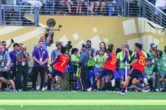 RECORD DATE NOT STATED FIFA World Cup, WM, Weltmeisterschaft, Fussball 2026 - Final - Spain v Argentina Ferran Torres player of Spain celebrates his goal during the 2026 FIFA World Cup final between Spain and Argentina at New York New Jersey Stadium, in East Rutherford, United States, on Sunday, July 19, 2026.(Foto: William Volcov Brazil Photo Press IMAGO) Sports East Rutherford NJ United States Copyright: xWILLIAMxVOLCOVx