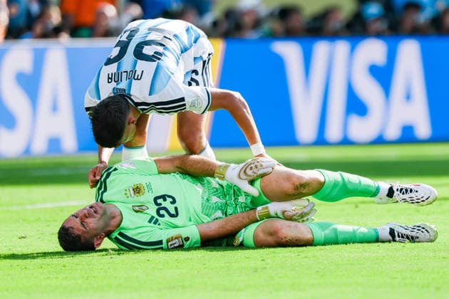 Emiliano Martinez of Argentina reacts during a FIFA Men’s World Cup 2026 Final match between Spain and Argentina at New York New Jersey Stadium, in New Jersey on July 19th 2026 (Photo by Leo Barrilari SPP)  Copyright: xLeoxBarrilari SPPx Sportspressphoto_SPR193968