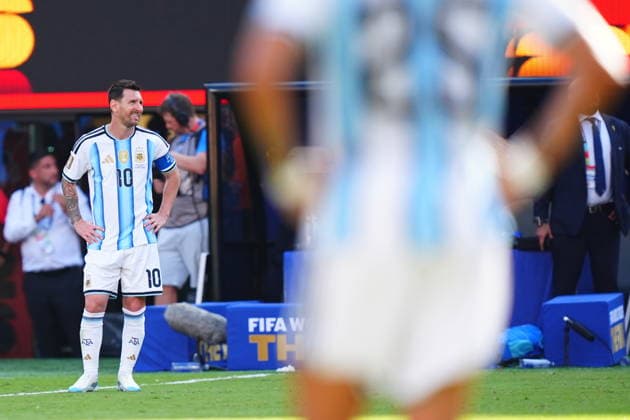 Spain v Argentina - FIFA World Cup, WM, Weltmeisterschaft, Fussball 2026 - Final EAST RUTHERFORD, NEW JERSEY - JULY 19: Lionel Messi of Argentina reacts after conceding a goal during the FIFA World Cup 2026 Final match between Spain and Argentina at New York New Jersey Stadium in East Rutherford, New Jersey, USA on July 19, 2026. Evrim Aydin Anadolu New Jersey United States. Editorial use only. Please get in touch for any other usage.  Copyright: x2026xAnadoluxEvrimxAydinx