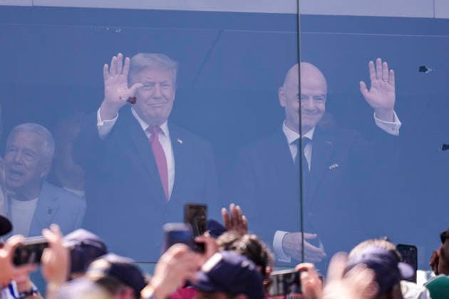 July 19, 2026, East Rutherford, New Jersey, United States: President of the United States Donald J. Trump and FIFA President Gianni Infantino attend during the FIFA World Cup, WM, Weltmeisterschaft, Fussball 2026 Final match between Spain and Argentina at New York New Jersey Stadium on July 19, 2026 in East Rutherford, United States. East Rutherford United States - ZUMAa181 20260719_zaa_a181_088 Copyright: xJosexBretonx