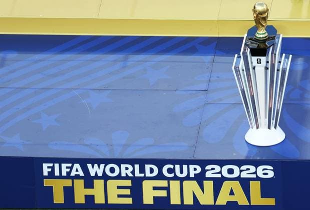 US Soccer World Cup Spain - Argentina 9208834 19.07.2026 The trophy is displayed during the awarding ceremony following the FIFA World Cup, WM, Weltmeisterschaft, Fussball 2026 final soccer match between Spain and Argentina at New York New Jersey Stadium in East Rutherford, New Jersey, the United States. Nafis Sirazetdinov Sputnik East Rutherford New Jersey USA  Copyright: xNafisxSirazetdinovx