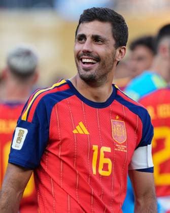 Rodri of Spain celebrates after the full time whistle Spain v Argentina, 2026 FIFA World Cup, WM, Weltmeisterschaft, Fussball Final, Football, New York New Jersey Stadium, East Rutherford, New Jersey, USA - 19 Jul 2026East Rutherford New York New Jersey Stadium New Jersey (NJ) United States of America  Copyright: xIsmaelxAdnan Shutterstockx 16998023gw