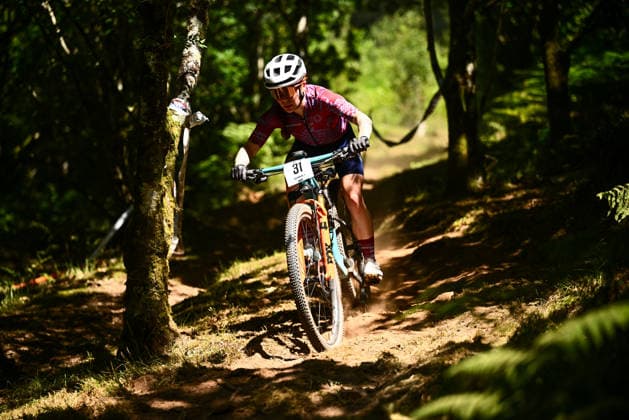2026 Lloyds National MTB XCO Championships Picture by Olly Hassell SWpix.com - 19 07 2026 - Cycling - British Cycling National Championships - 2026 Lloyds National MTB XCO Championships - Forest of Ae, Dumfries & Galloway, Scotland - Senior, U23, Junior, Master 30, 40, 50, 60 Female - Isla Short Copyright: x xSWpix.comx(t axPhotographyxHubxLtd)xOllyxHassell SWpix.comx SWP-3030-15403