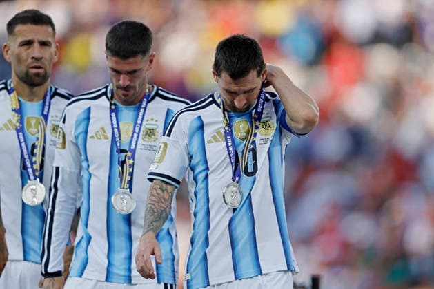 19th July 2026; New York New Jersey Stadium, East Rutherford, New Jersey, United States of America; FIFA World Cup, WM, Weltmeisterschaft, Fussball Final Football, Spain versus Argentina; Lionel Messi of Argentina shows dejection after the teams 1-0 defeat in the match HeulerxAndrey DiaEsportivo