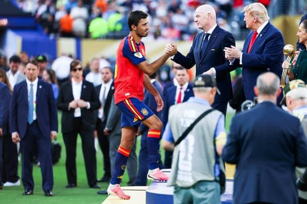 July 19, 2026, East Rutherford, Nj, United States: Rodri player of Spain is named the best player of the 2026 FIFA World Cup, WM, Weltmeisterschaft, Fussball at New York New Jersey Stadium, in East Rutherford, United States, on Sunday, July 19, 2026.(Foto: Brazil Photo Press Brazil Photo Press) INTERNATIONAL FIFA World Cup 2026 - Final - Spain V Argentina  - ZUMAv122 20260719_aap_v122_151 Copyright: xWilliamxVolcovx