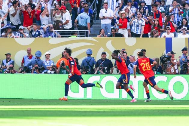 July 19, 2026, East Rutherford, Nj, United States: Ferran Torres player of Spain celebrates his goal during the 2026 FIFA World Cup, WM, Weltmeisterschaft, Fussball final between Spain and Argentina at New York New Jersey Stadium, in East Rutherford, United States, on Sunday, July 19, 2026.(Foto: Brazil Photo Press Brazil Photo Press) INTERNATIONAL East Rutherford United States - ZUMAv122 20260719_aap_v122_058 Copyright: xWilliamxVolcovx