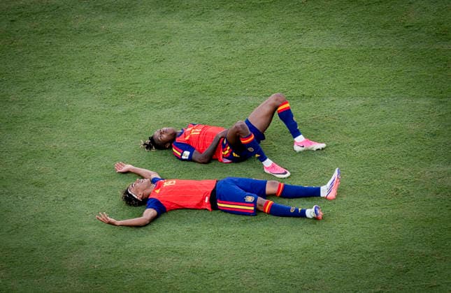 New York, USA 19th Jul 2026. Final jubilation Lamine Yamal (ESP) Nico Williams (ESP) Spain - Argentina World Cup Final Spanien - Argentinien 19.07.2026 *** New York, USA, July 19, 2026, Final Jubilation: Lamine Yamal (ESP) and Nico Williams (ESP), Spain vs. Argentina, World Cup Final, Spain vs. Argentina, July 19, 2026