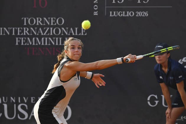 IPA86834615 - Lucia Bronzetti of Italy faces off against Francesca Jones of Great Britain during the final match at the ATV Bancomat Tennis Open WTA, Tennis Damen 125 at the Antico Tiro a Volo Club on July 19, 2026, in Rome, Italy. (Photo by Roberto Bettacchi)  Copyright: xRobertoxBettacchi IPAxSportx xx 86834615