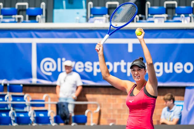 The Livesport Prague Open women s tennis tournament, in Prague, Czech Republic, on July 20, 2026. Oceane Dodin from France celebrates victory over Alisa Oktiabreva from Czech Republic (CTKxPhoto VitxSimanek) CTKPhotoP2026072003883  CTKPhotoP2026072003883