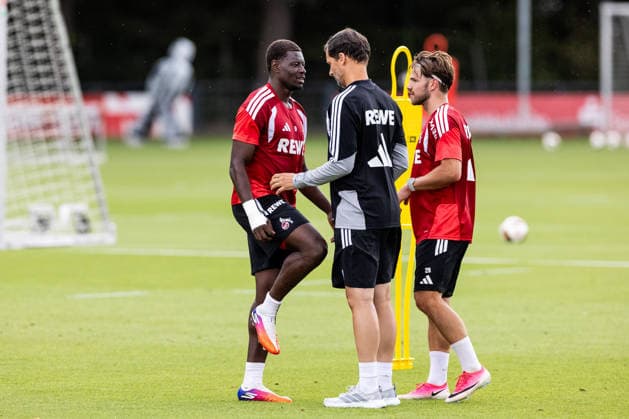 COLOGNE, GERMANY - JULY 20: Ragnar Ache (1. FC Koeln, 9) being checked by medical during a training session of season 2026 27 at Geissbockheim on July 20, 2026 in Cologne, Germany. North Rhine Westphalia Germany Copyright: xSteffiexWunderlx