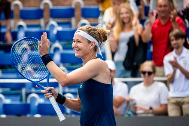The Livesport Prague Open women s tennis tournament, in Prague, Czech Republic, on July 20, 2026. Marie Bouzkova from Czech Republic celebrates victory over Jessica Bouzas Maneiro from Spain. (CTKxPhoto VitxSimanek) CTKPhotoP2026072004971  CTKPhotoP2026072004971