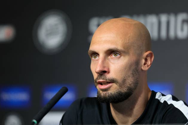 SOCCER - UEFA CL, Sturm vs Hearts GRAZ,AUSTRIA,20.JUL.26 - SOCCER - UEFA Champions League, qualification, SK Sturm Graz vs Heart of Midlothian FC, preview, press conference, PK, Pressekonferenz Sturm. Image shows Jon Gorenc-Stankovic (Sturm).  GEPAxpictures xMarioxBuehner-Weinrauch