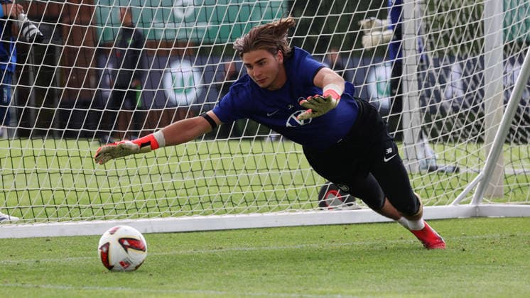 VfL Trainingslager, Weimarer Land Blankenhain, 20.07.2026, Fußball, Herren, Saison 2026 2027, 2. BL, VfL Wolfsburg, Sommer-Trainingslager: Tag 2., Torwart Jakub Zielinski (VfL Wolfsburg) Weimarer Land Niedersachsen Deutschland *** VfL Training Camp, Weimarer Land Blankenhain, July 20, 2026, Soccer, Men s, 2026–2027 Season, 2. Bundesliga, VfL Wolfsburg, Summer Training Camp Day 2, Goalkeeper Jakub Zielinski, VfL Wolfsburg, Weimarer Land, Lower Saxony, Germany