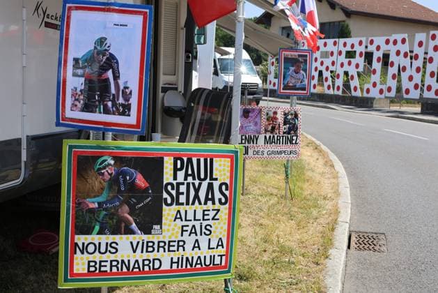 Tour de France 2026 - UCI Cycling Race Pierre Teyssot MAXPPP ; Tour de France 2026 - UCI Cycling Race. Larringes, France on July 20, 2026. Paul Seixas fans board is seen a day ahead of the 113th edition of the Tour de France cycling race, 26,1 km between Evian and Thonon Les Bains. Pierre Teyssot Maxppp Larringes Haute-Savoie France  Copyright: xMAXPPPxPierrexTeyssotx TEY65874 TEY65874