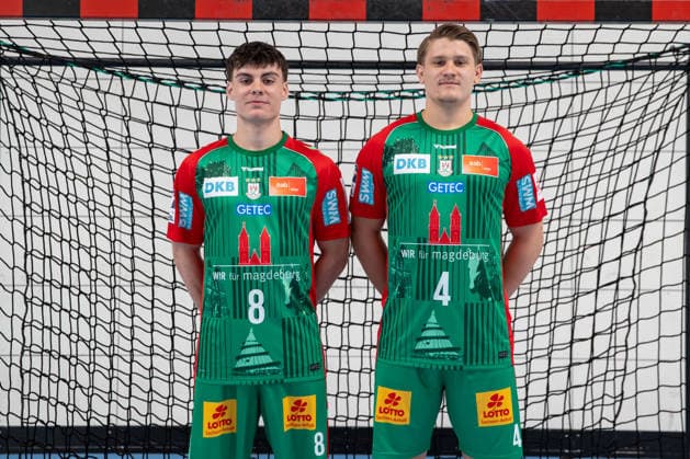 20.07.2026, xgox, Handball - Opel HBL SC Magdeburg - Fototermin Saison 2026 27 emspor, v.l. Tim Thielicke (Magdeburg, 8), Malte Elze (Magdeburg, 4) Magdeburg *** July 20, 2026, xgox, Opel HBL SC Magdeburg Handball Photo Op for the 2026–27 Season, emspor, from left: Tim Thielicke (Magdeburg), 8, Malte Elze (Magdeburg), 4 (Magdeburg)