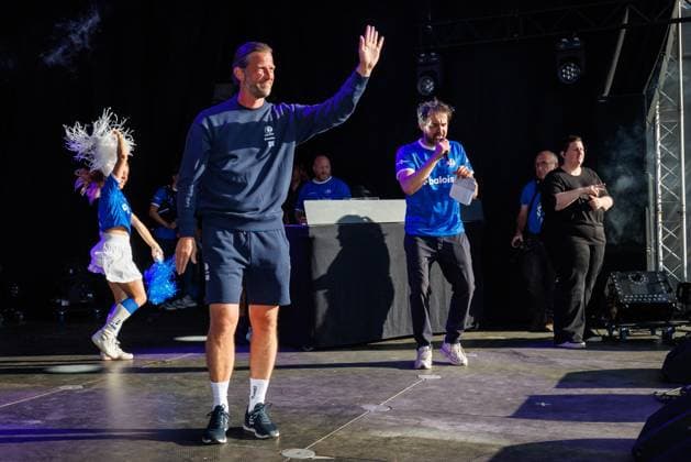 Gent s head coach Rik De Mil pictured during the Buffalo Kick-Off of Belgian first league soccer team KAA Gent for the upcoming 2026-2027 soccer season, on Monday 20 July 2026, at the Gentse Feesten city festival, in Gent. KURTxDESPLENTER  x181591039x