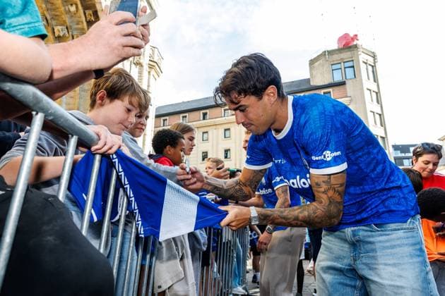 Gent s Filipe Alves Tiago pictured during the Buffalo Kick-Off of Belgian first league soccer team KAA Gent for the upcoming 2026-2027 soccer season, on Monday 20 July 2026, at the Gentse Feesten city festival, in Gent. KURTxDESPLENTER  x181591113x