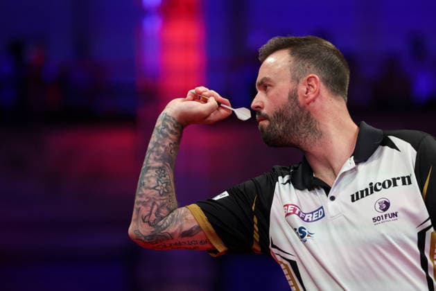 RECORD DATE NOT STATED 20th July 2026, Winter Gardens, Blackpool, Lancashire, England; 2026 Betfred World Matchplay Darts, Day Three; Ross Smith in action at the oche during his game against Kevin Doets AidanxHunter