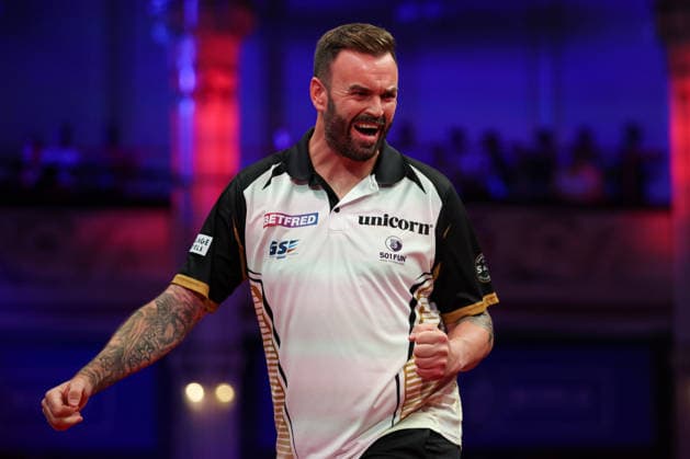 RECORD DATE NOT STATED 20th July 2026, Winter Gardens, Blackpool, Lancashire, England; 2026 Betfred World Matchplay Darts, Day Three; Ross Smith reacts during his game against Kevin Doets AidanxHunter