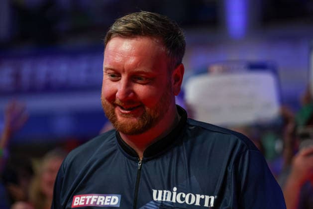 RECORD DATE NOT STATED 20th July 2026, Winter Gardens, Blackpool, Lancashire, England; 2026 Betfred World Matchplay Darts, Day Three; Cameron Menzies during his walk on AidanxHunter