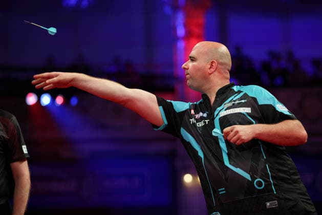RECORD DATE NOT STATED 20th July 2026, Winter Gardens, Blackpool, Lancashire, England; 2026 Betfred World Matchplay Darts, Day Three; Rob Cross in action at the oche during his game against Danny Noppert AidanxHunter