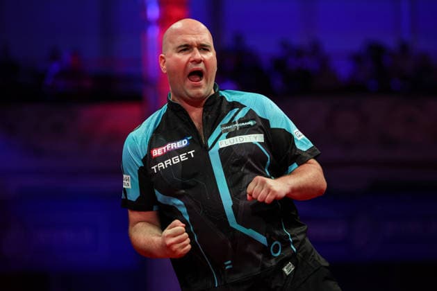 RECORD DATE NOT STATED 20th July 2026, Winter Gardens, Blackpool, Lancashire, England; 2026 Betfred World Matchplay Darts, Day Three; Rob Cross reacts during his game against Danny Noppert AidanxHunter
