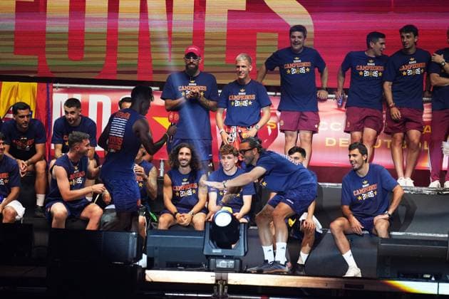 during celebration Spanish team victory in World Cup USA and Mexico 2026 in Madrid on Modany, 20 July 2026. Cordon Press 
