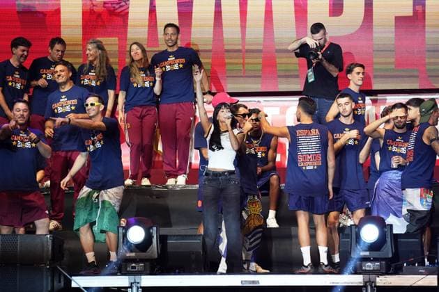 Singer Aitana during celebration Spanish team victory in World Cup USA and Mexico 2026 in Madrid on Modany, 20 July 2026. Cordon Press 