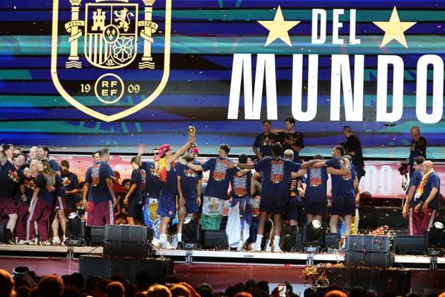 during celebration Spanish team victory in World Cup USA and Mexico 2026 in Madrid on Modany, 20 July 2026. Cordon Press 