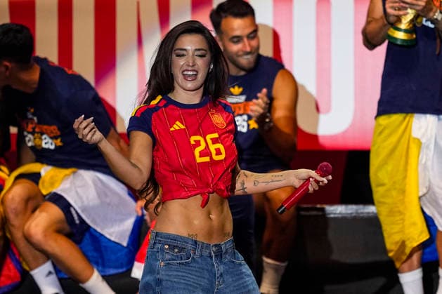 July 21, 2026, Madrid, Madrid, Spain: The singer Lola Indigo acts during celebration of Spain as Champions of the FIFA World Cup, WM, Weltmeisterschaft, Fussball 2026 at Cibeles Palace on July 20, 2026 in Madrid, Spain. Madrid Spain - ZUMAa181 20260721_zaa_a181_034 Copyright: xOscarxJ.xBarrosox